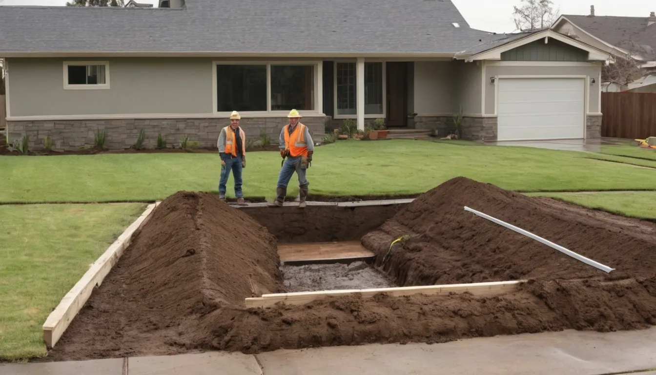 Friendly independent provider talking with a homeowner beside an open sewer cleanout in a yard in Credit River